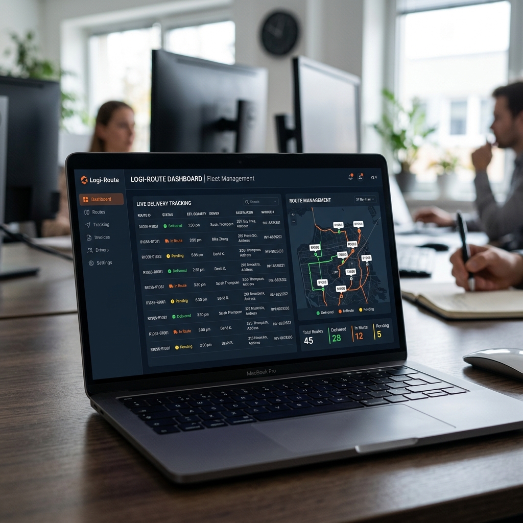 Dashboard de gestão de rotas Souza Transportes